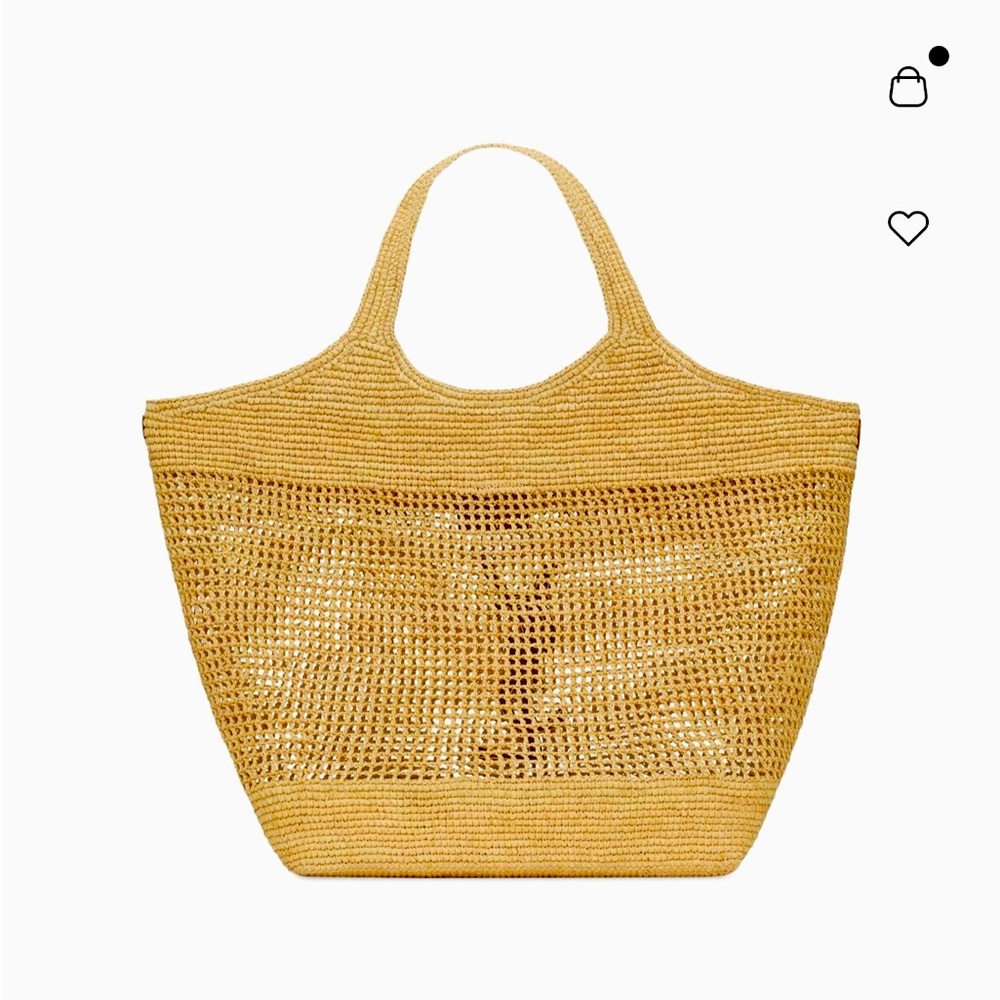 Raffia Elegant Tan Woven Tote Bag - Picture 11 of 15